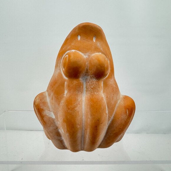 Terracotta Frog Pottery Figurine with 3 Mini Gardening Tools Clay Sculpture Gard - Picture 6 of 10